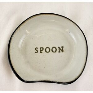 Spoon Rest Hearth & Hand Magnolia Farmhouse Stoneware Kitchen Black Rim